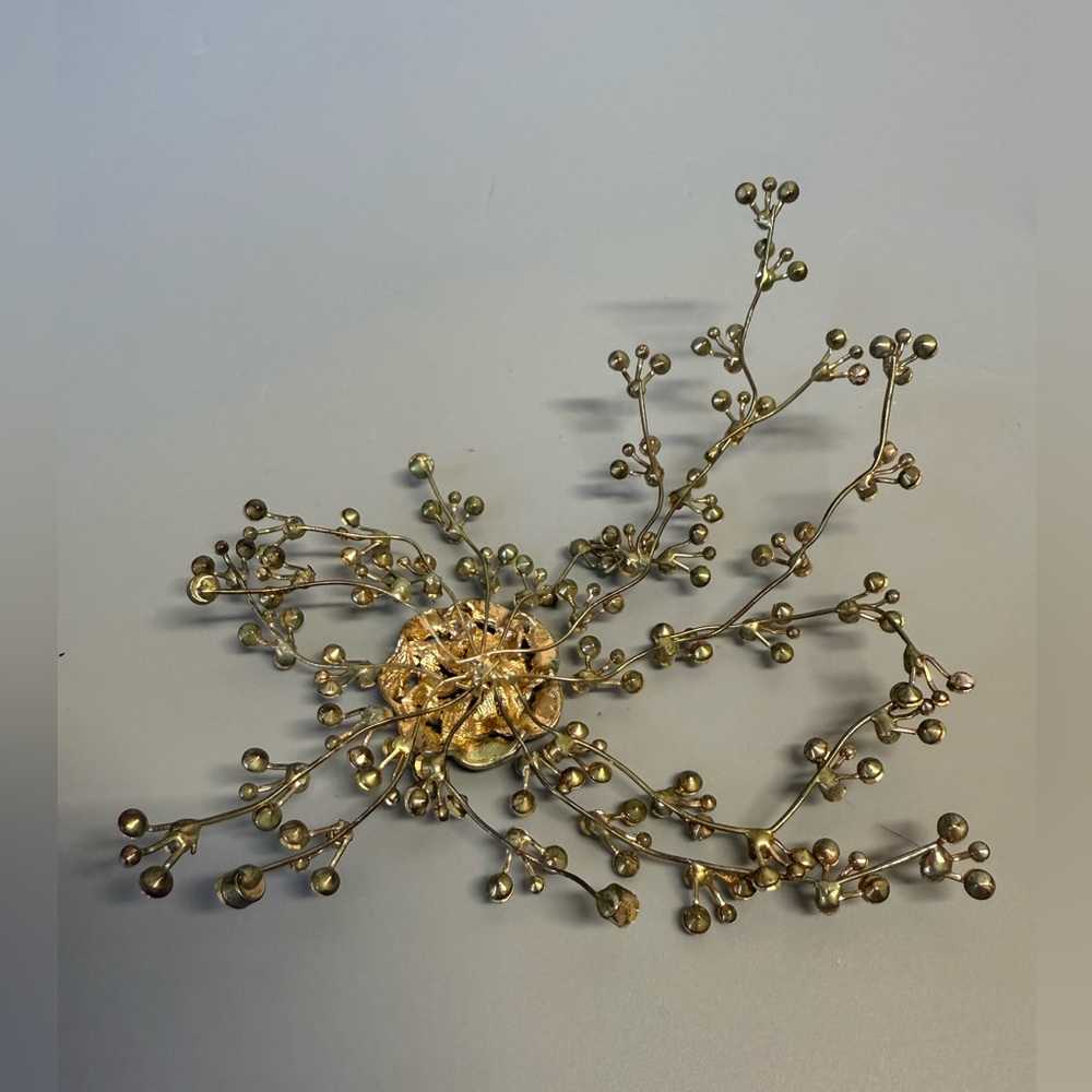 Crystal gold tone Floral Hairpiece Bridal - Picture 12 of 12